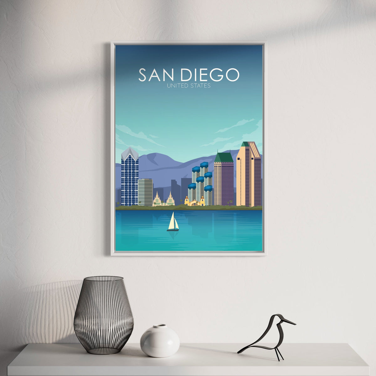 San Diego Poster | San Diego Wall Art | San Diego Daytime Print ...
