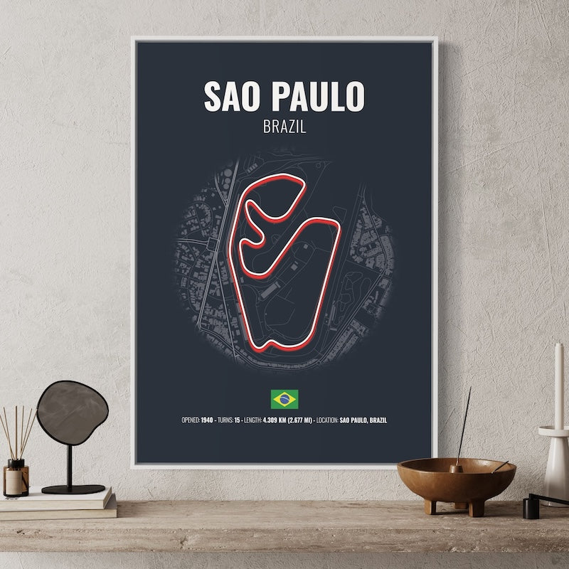 Sao Paulo Formula 1 Poster | Sao Paulo Formula 1 Print | Sao Paulo Formula 1 Wall Art