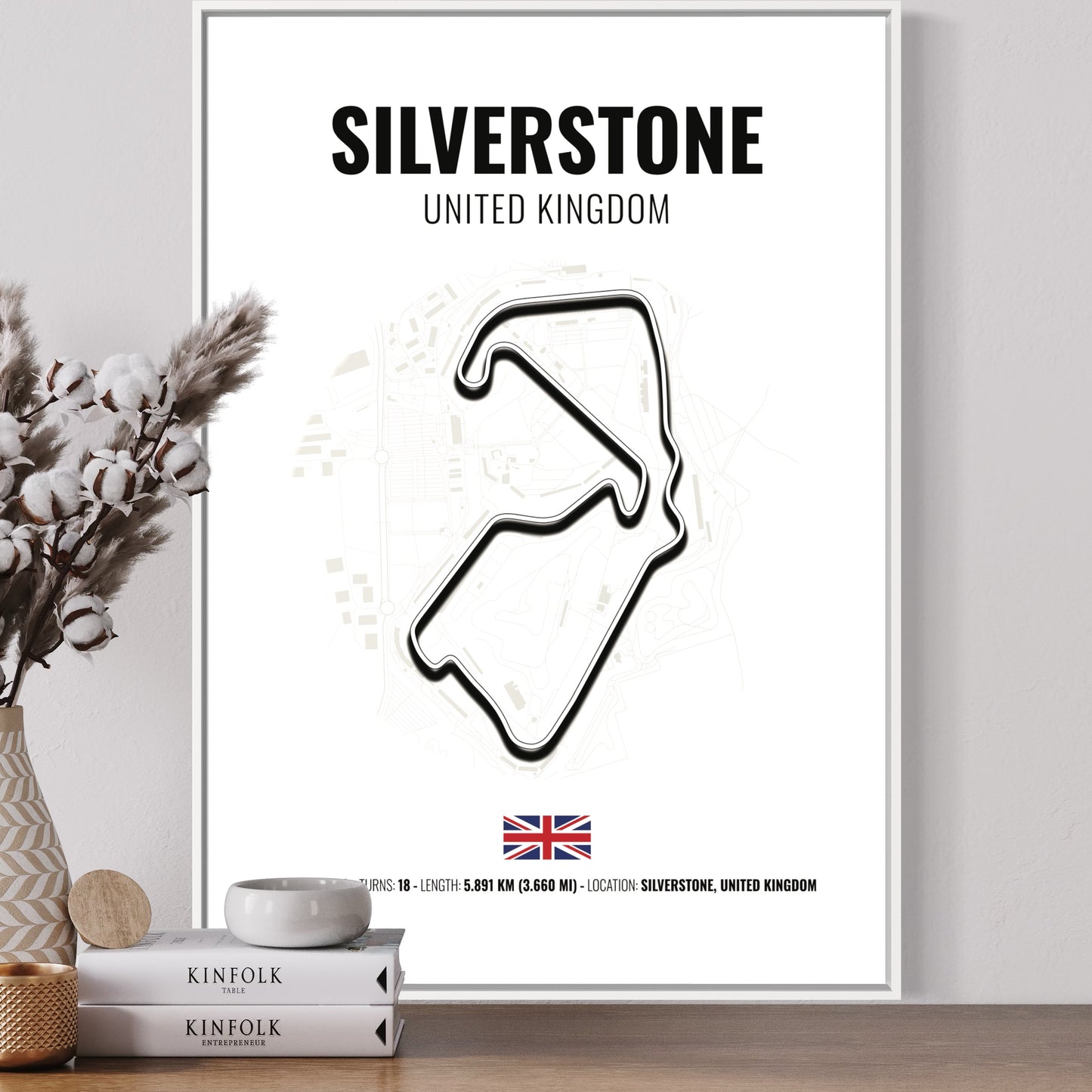 Silverstone F1 Grand Prix Poster | Silverstone F1 Grand Prix Print | Silverstone F1 Grand Prix Wall Art - White