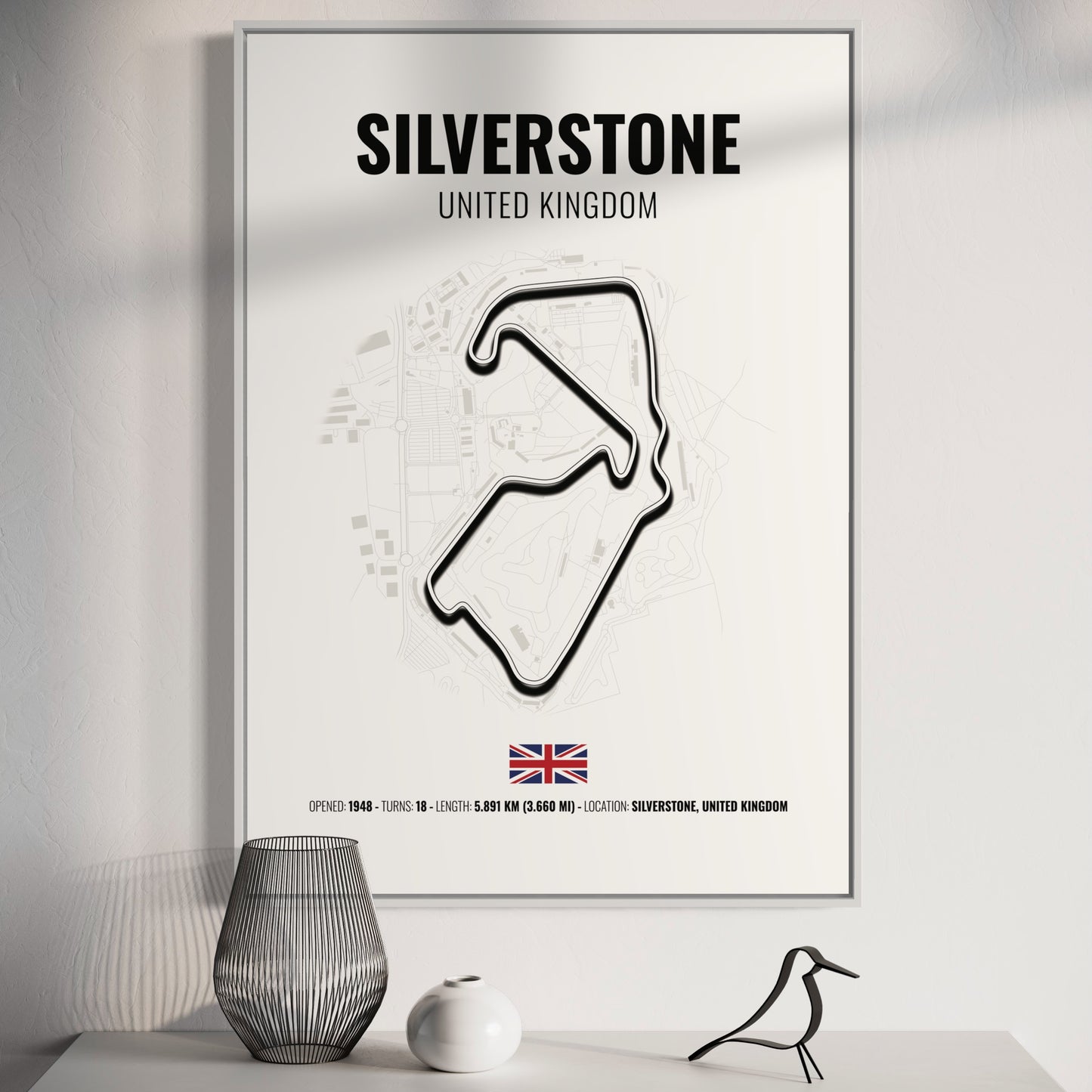Silverstone F1 Grand Prix Poster | Silverstone F1 Grand Prix Print | Silverstone F1 Grand Prix Wall Art - White