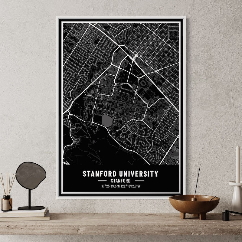 Stanford Map Poster | Stanford Map Wall Art | Stanford Map Print