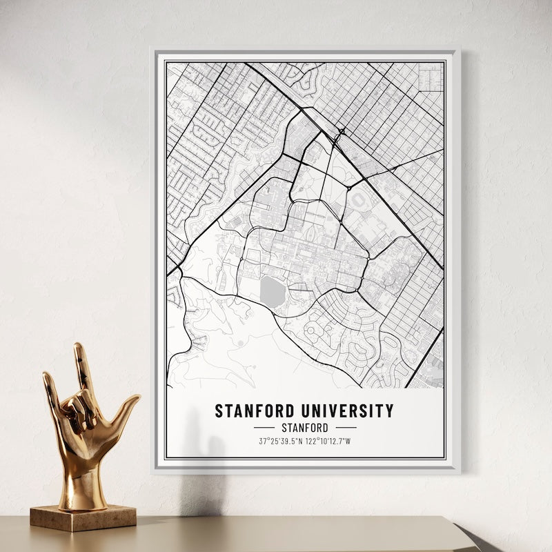 Stanford Map Poster Stanford Map Wall Art Stanford Map Print
