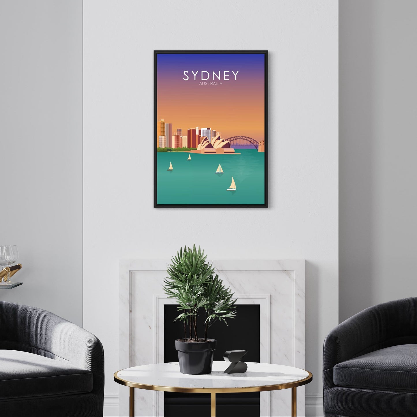 Sydney Poster | Sydney Wall Art | Sydney Sunset Print