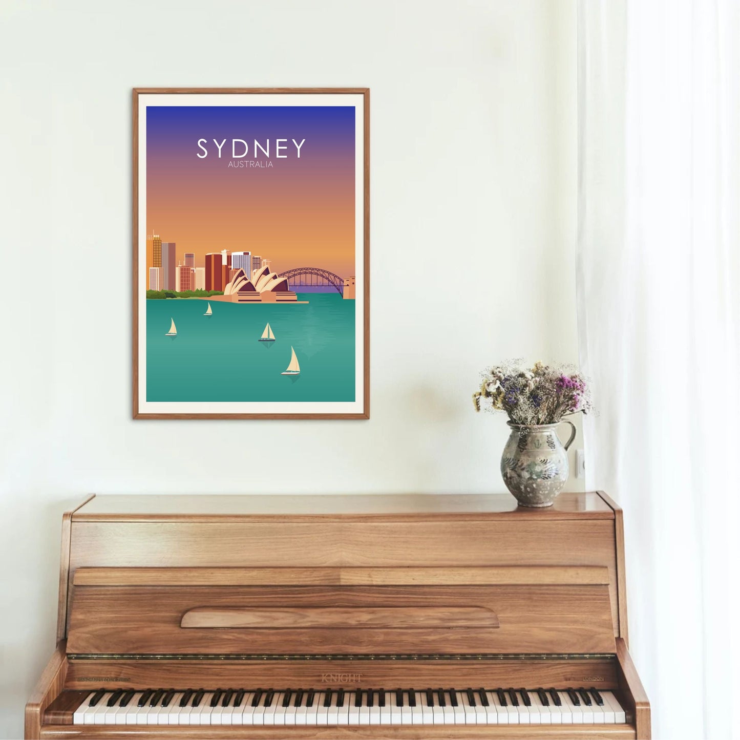 Sydney Poster | Sydney Wall Art | Sydney Sunset Print