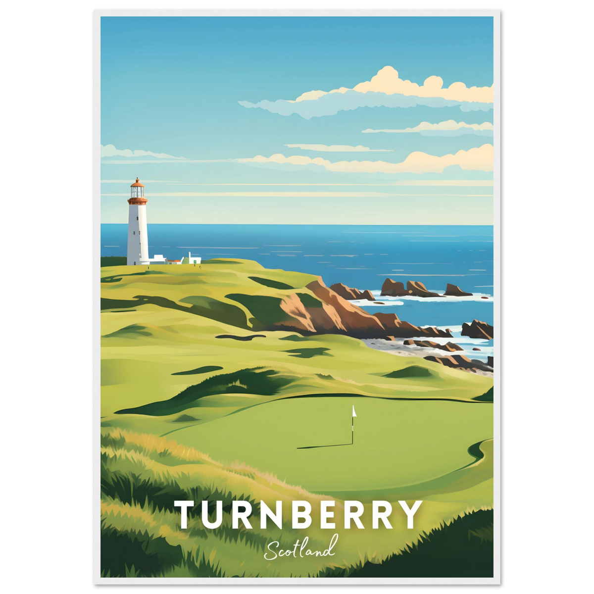 Turnberry golf course poster, a golf gift for men