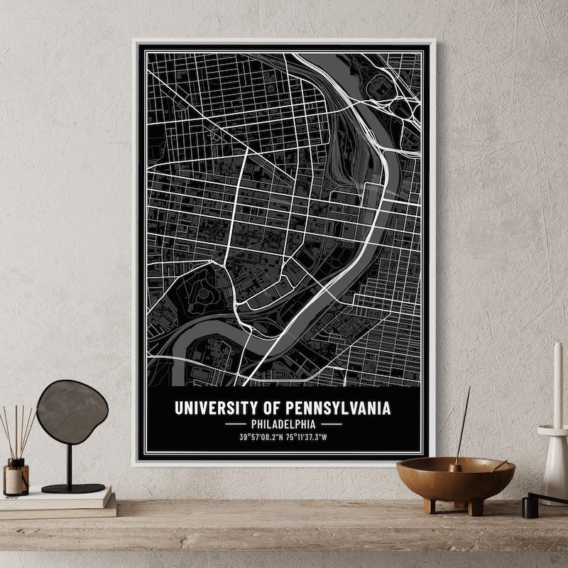 University of Pennsylvania Map Poster | University of Pennsylvania Map Wall Art | University of Pennsylvania Map Print