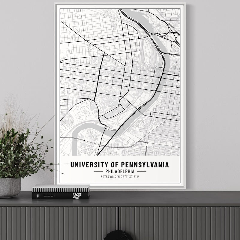 University of Pennsylvania Map Poster | University of Pennsylvania Map Wall Art | University of Pennsylvania Map Print