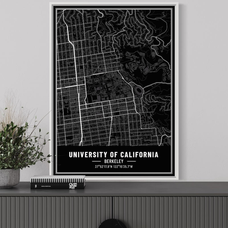 University of California, Berkeley Map Poster | UCB Map Wall Art |  University of California, Berkeley Map Print