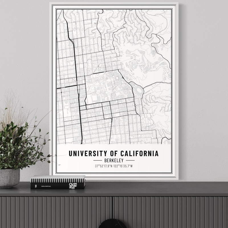 University of California, Berkeley Map Poster | UCB Map Wall Art |  University of California, Berkeley Map Print