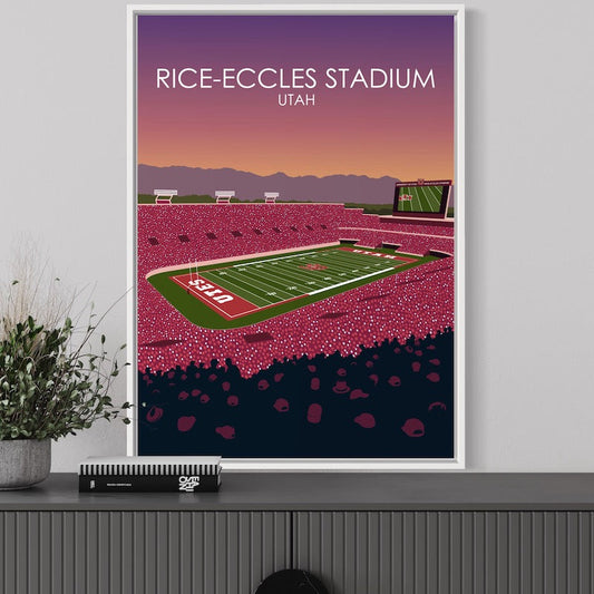 Rice-Eccles Stadium Poster | University of Utah College Football Stadium Print