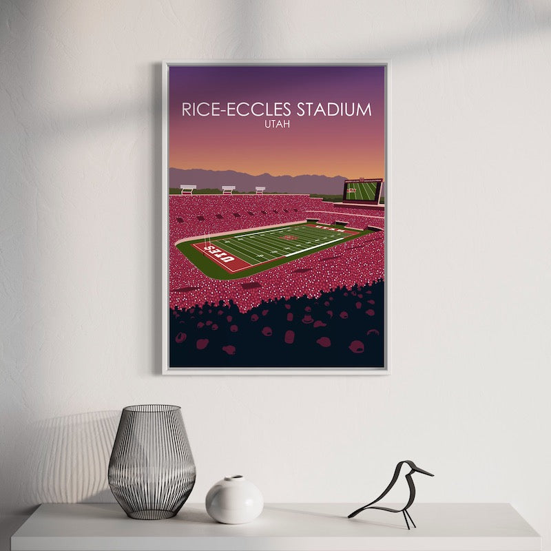 Rice-Eccles Stadium Poster | University of Utah College Football Stadium Print