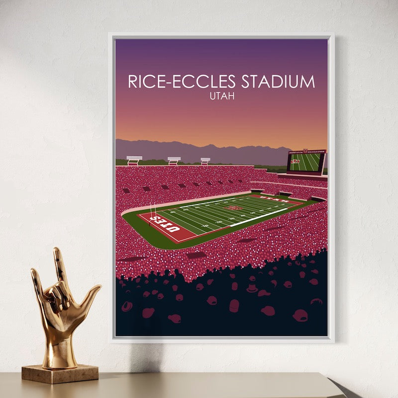 Rice-Eccles Stadium Poster | University of Utah College Football Stadium Print