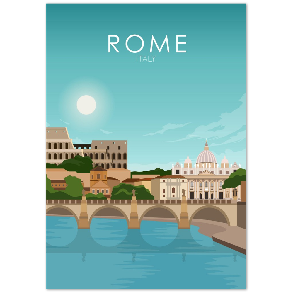 Rome Poster | Rome Wall Art | Rome Daytime Print