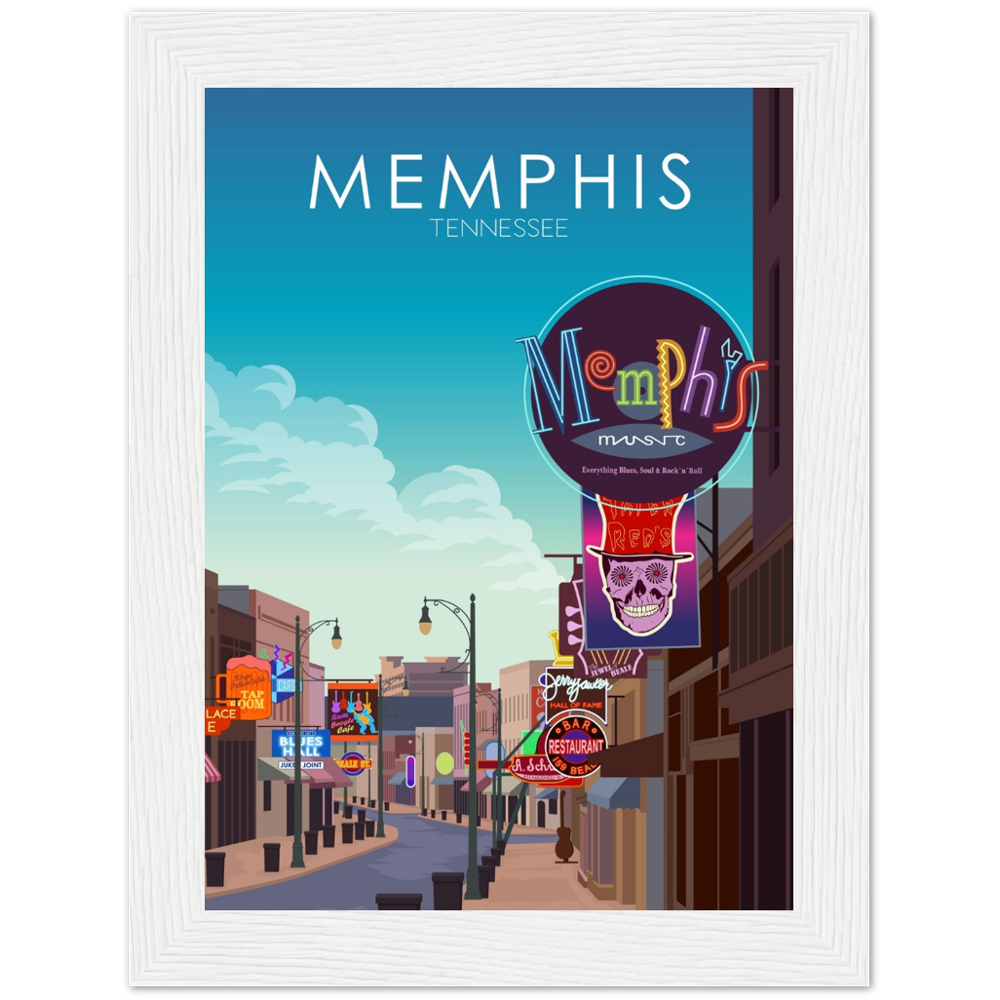 Memphis Poster | Memphis Wall Art | Memphis Daytime Print