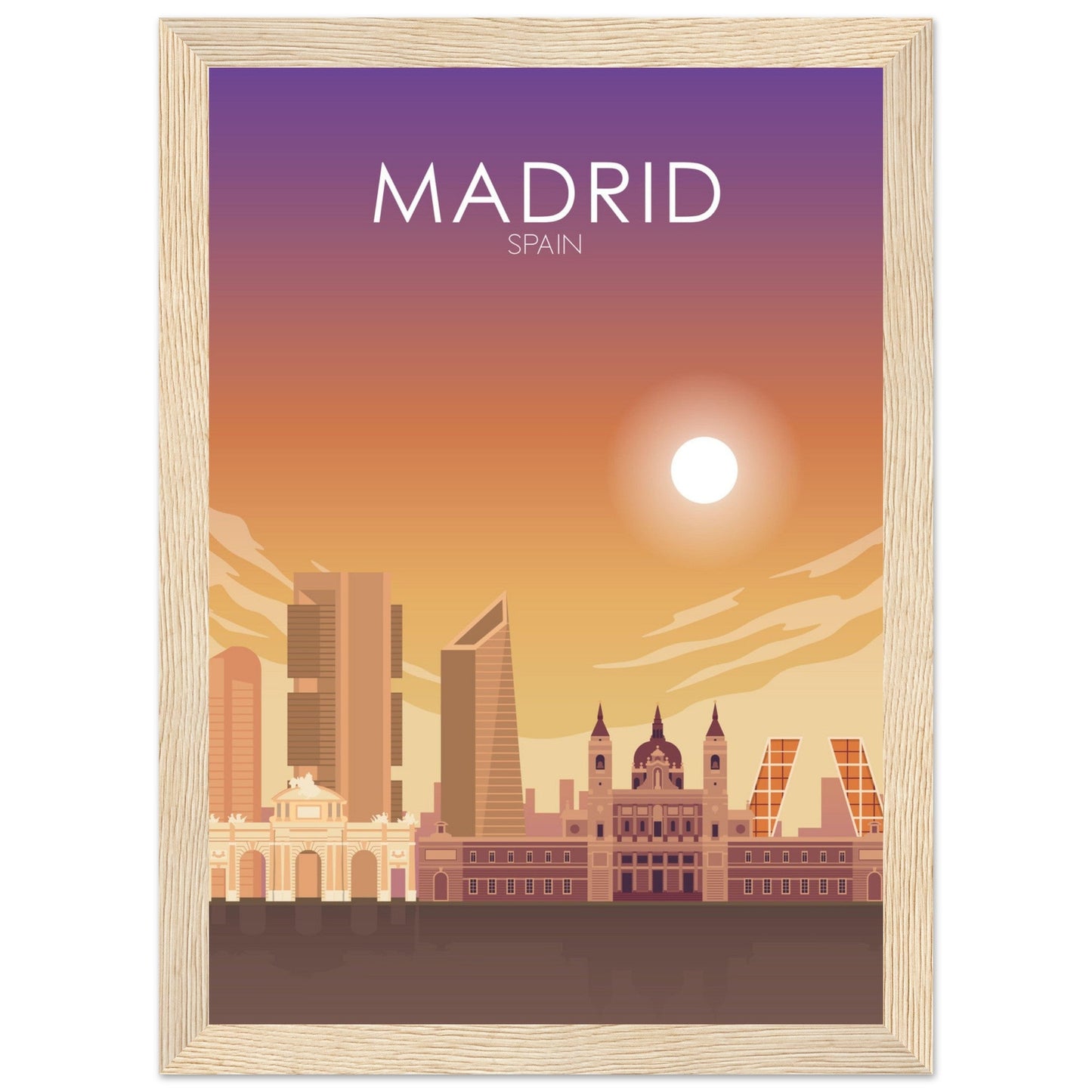 Madrid Poster | Madrid Wall Art | Madrid Sunset Print