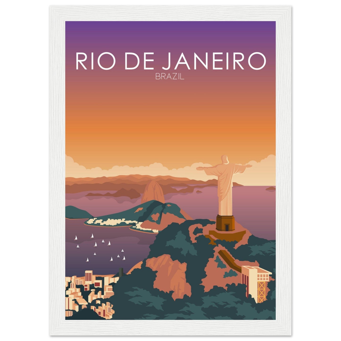 Rio De Janeiro Poster | Rio De Janeiro Wall Art | Rio De Janeiro Sunset Print