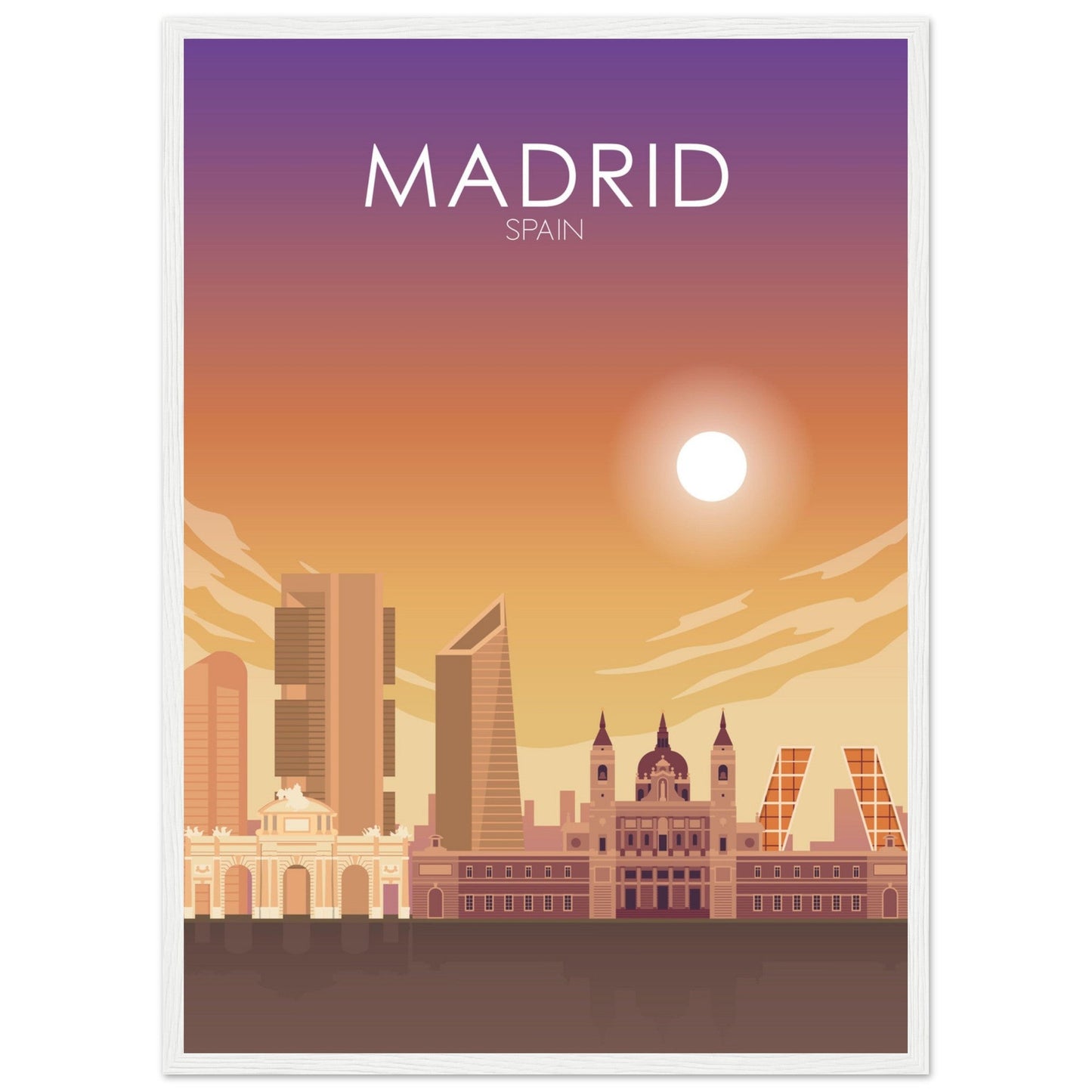 Madrid Poster | Madrid Wall Art | Madrid Sunset Print