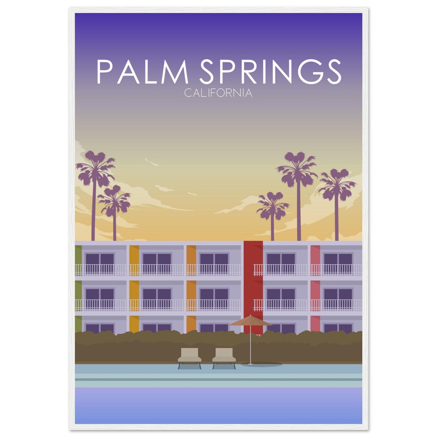 Palm Springs Poster | Palm Springs Wall Art | Palm Springs Sunset Print
