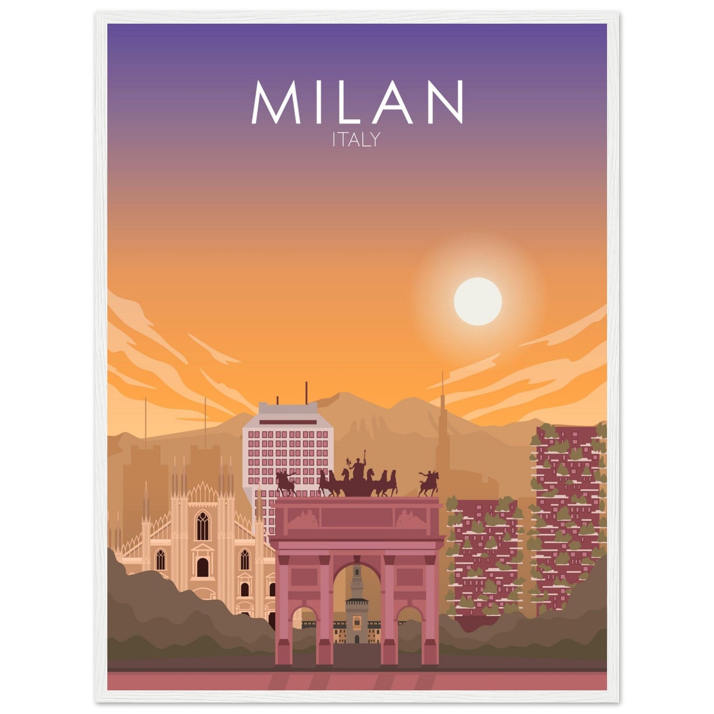 Milan Poster | Milan Wall Art | Milan Sunset Print