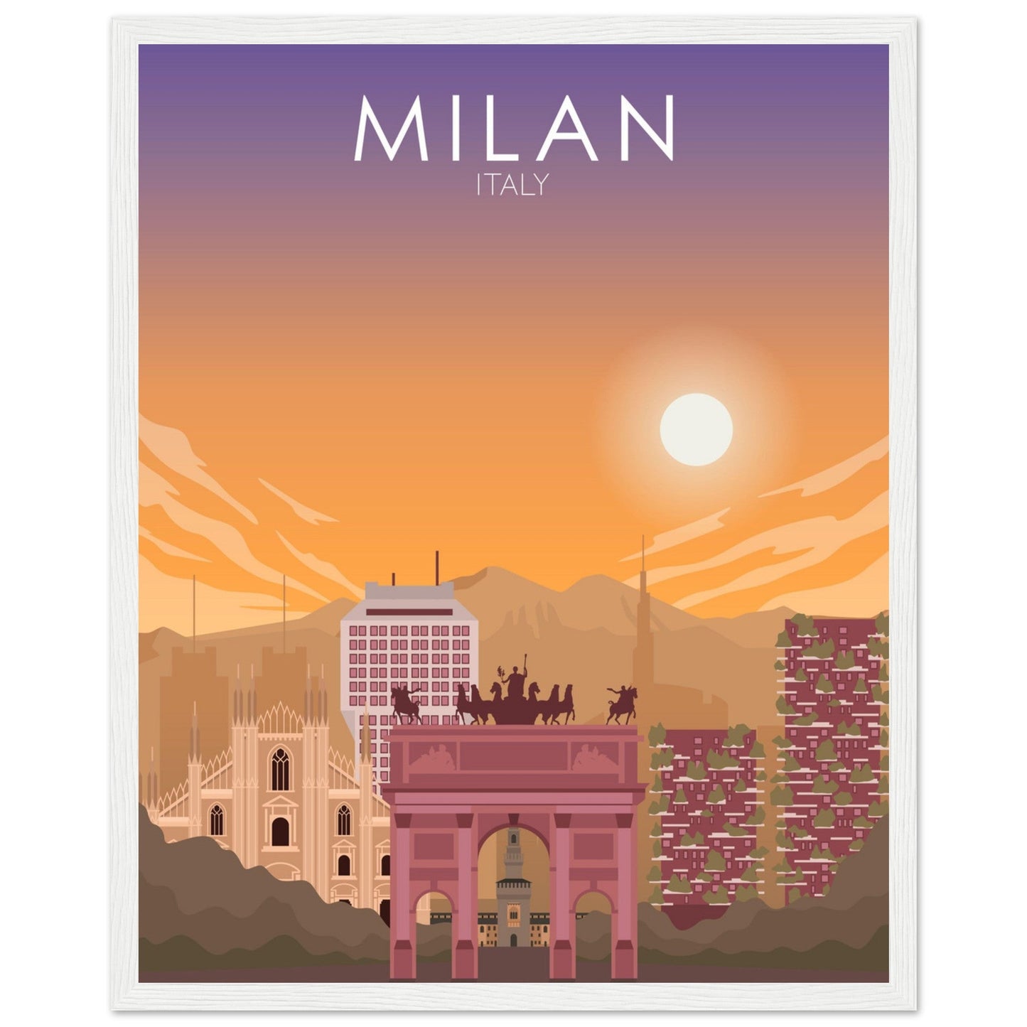 Milan Poster | Milan Wall Art | Milan Sunset Print