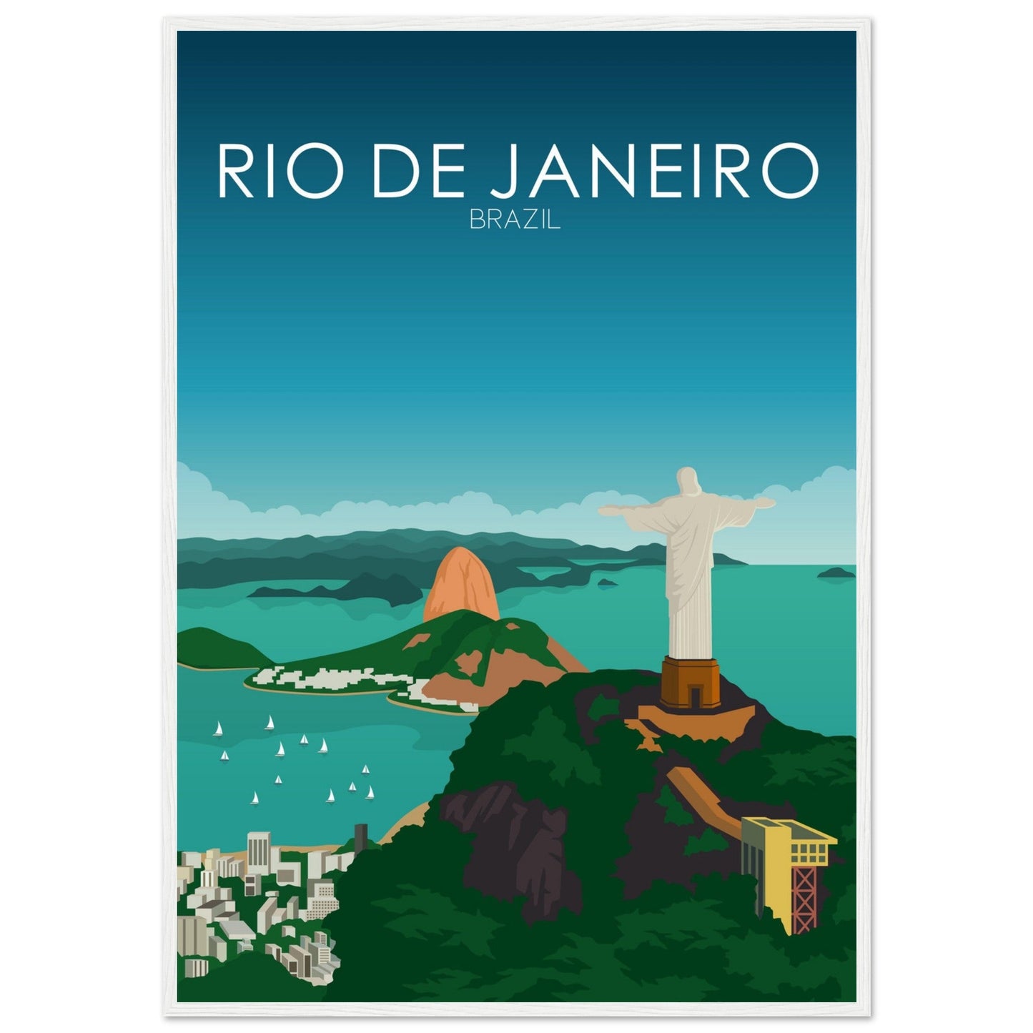 Rio De Janeiro Poster | Rio De Janeiro Wall Art | Rio De Janeiro Daytime Print