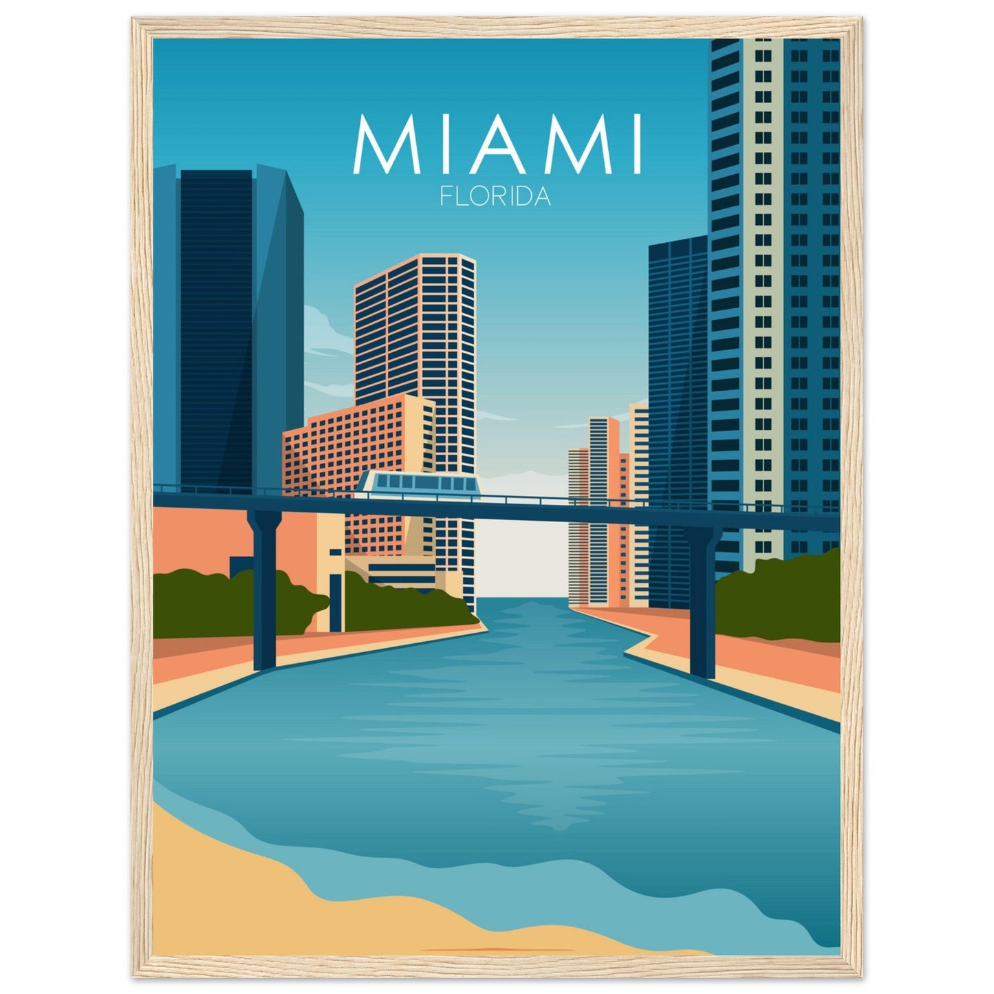 Miami Poster | Miami Wall Art | Miami Daytime Print