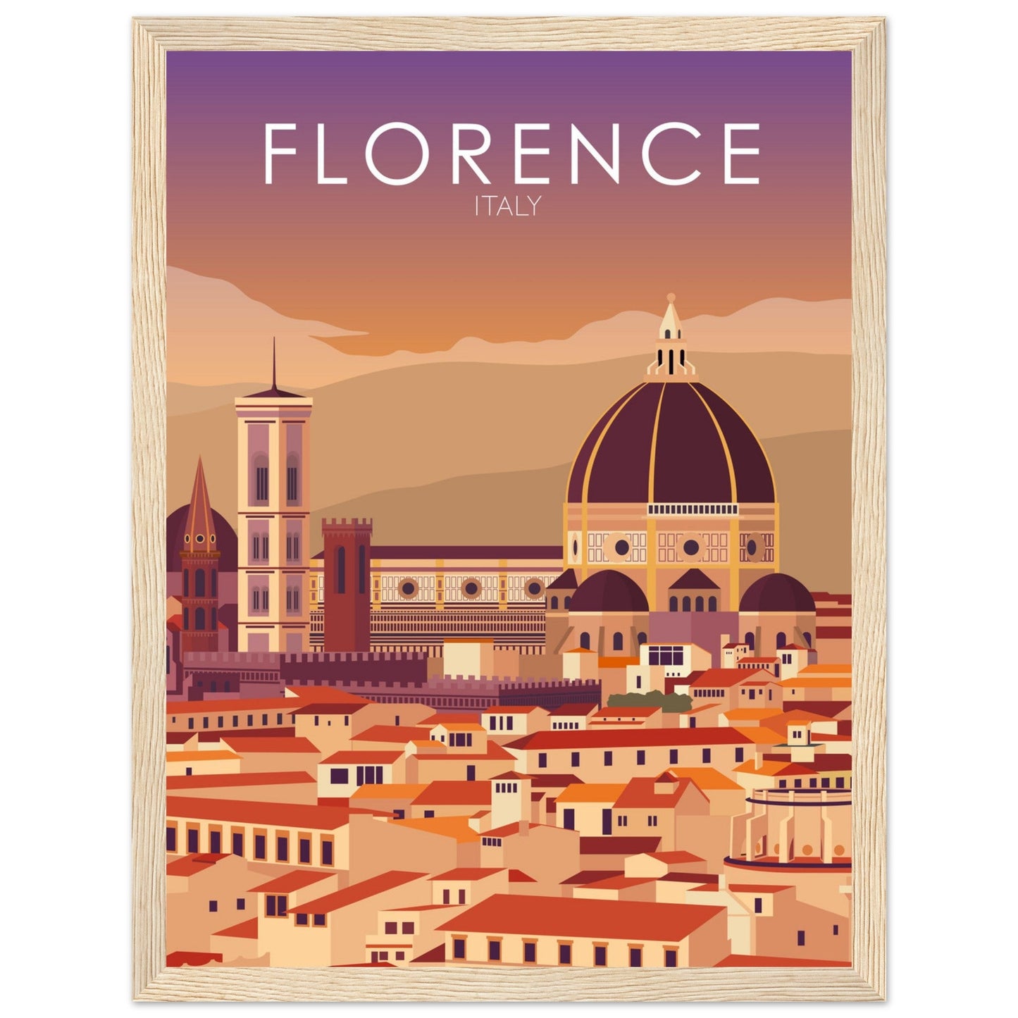 Florence Poster | Florence Wall Art | Florence Sunset Print