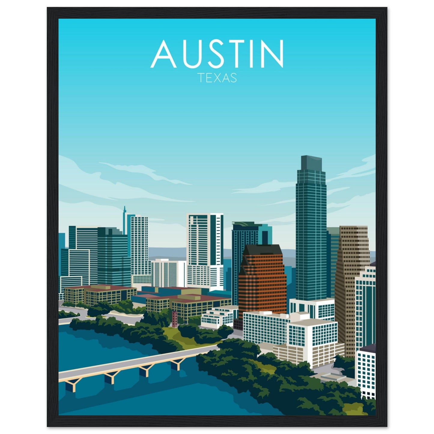 Austin Poster | Austin Wall Art | Austin Daytime Print