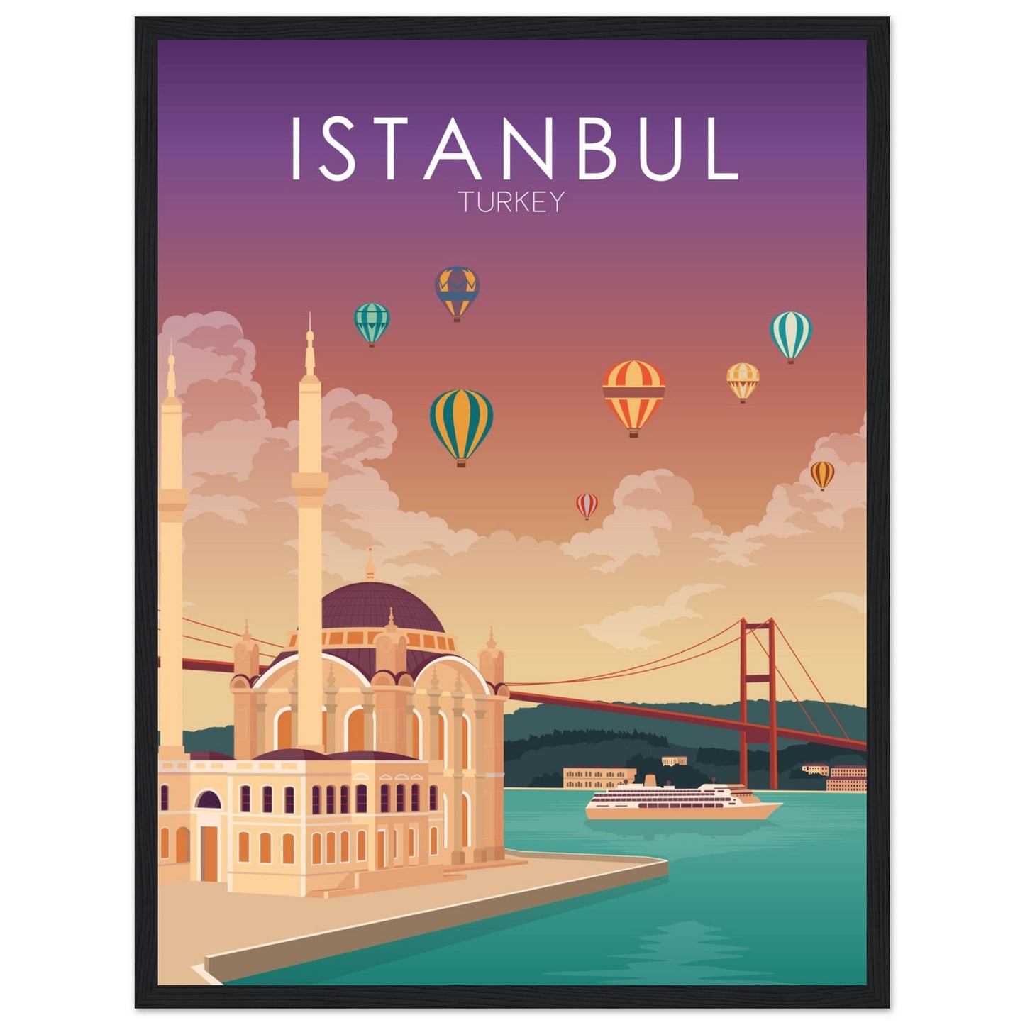 Istanbul Poster | Istanbul Wall Art | Istanbul Sunset Print