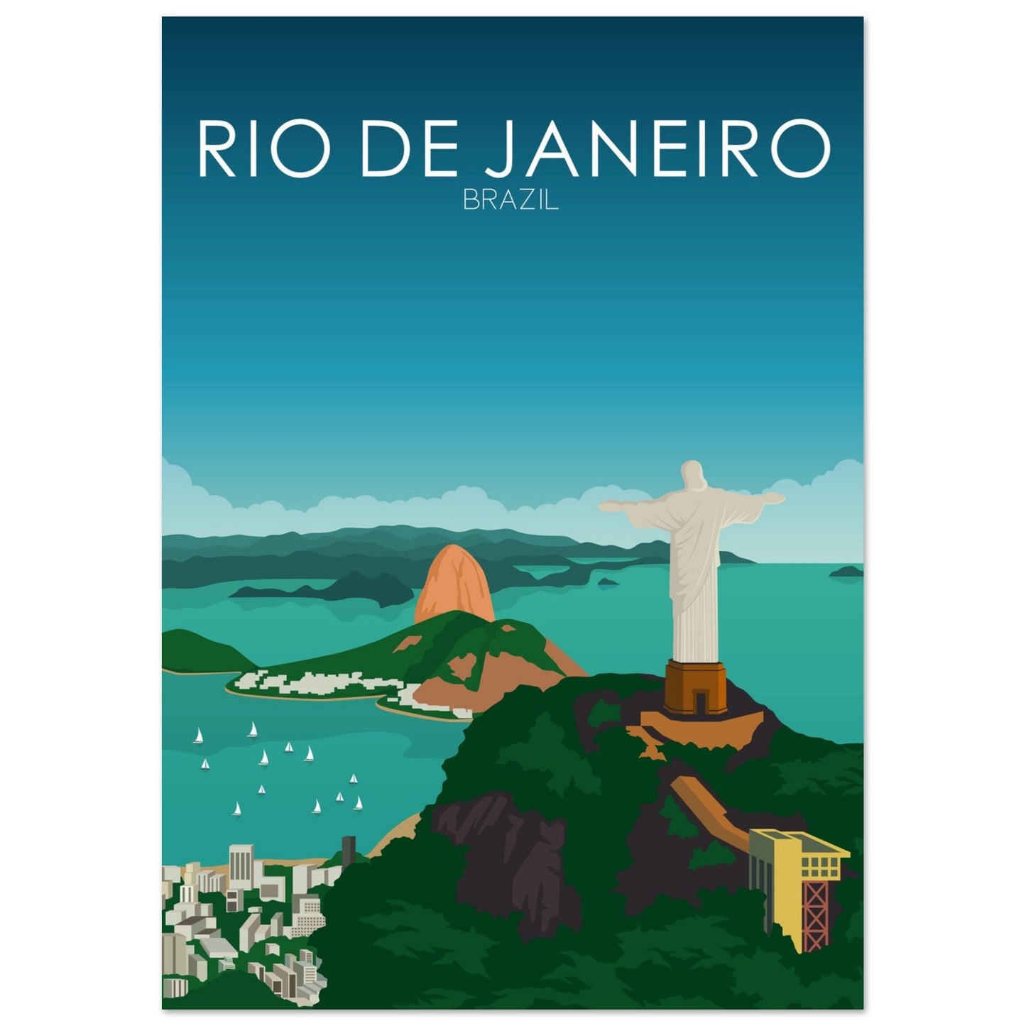 Rio De Janeiro Poster | Rio De Janeiro Wall Art | Rio De Janeiro Daytime Print