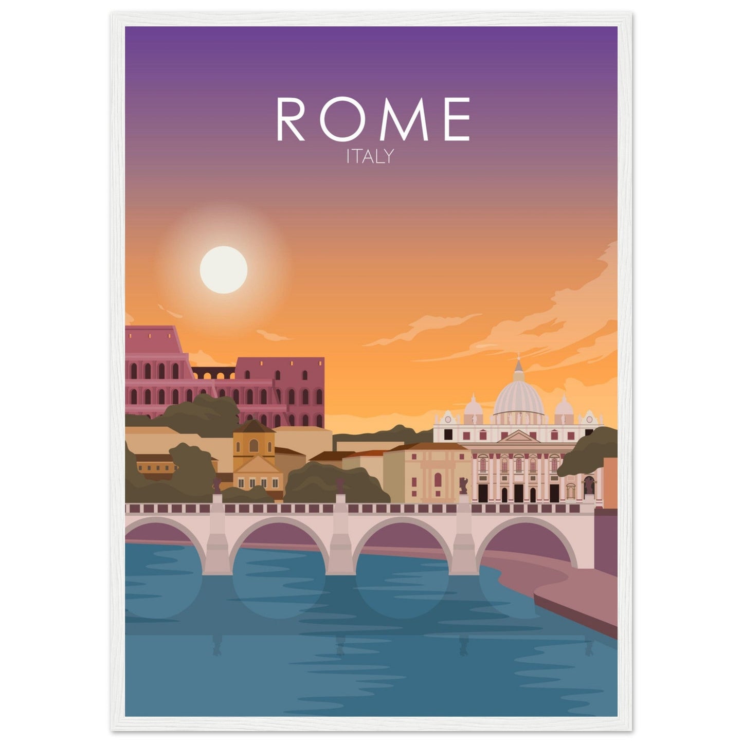 Rome Poster | Rome Wall Art | Rome Sunset Print