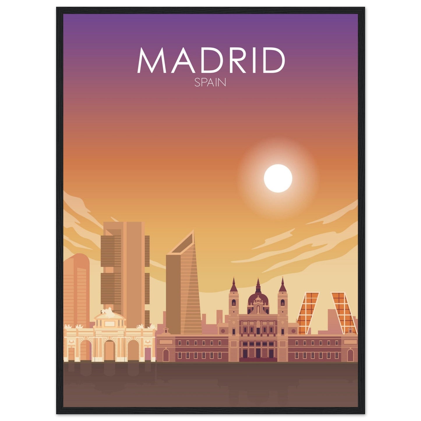 Madrid Poster | Madrid Wall Art | Madrid Sunset Print