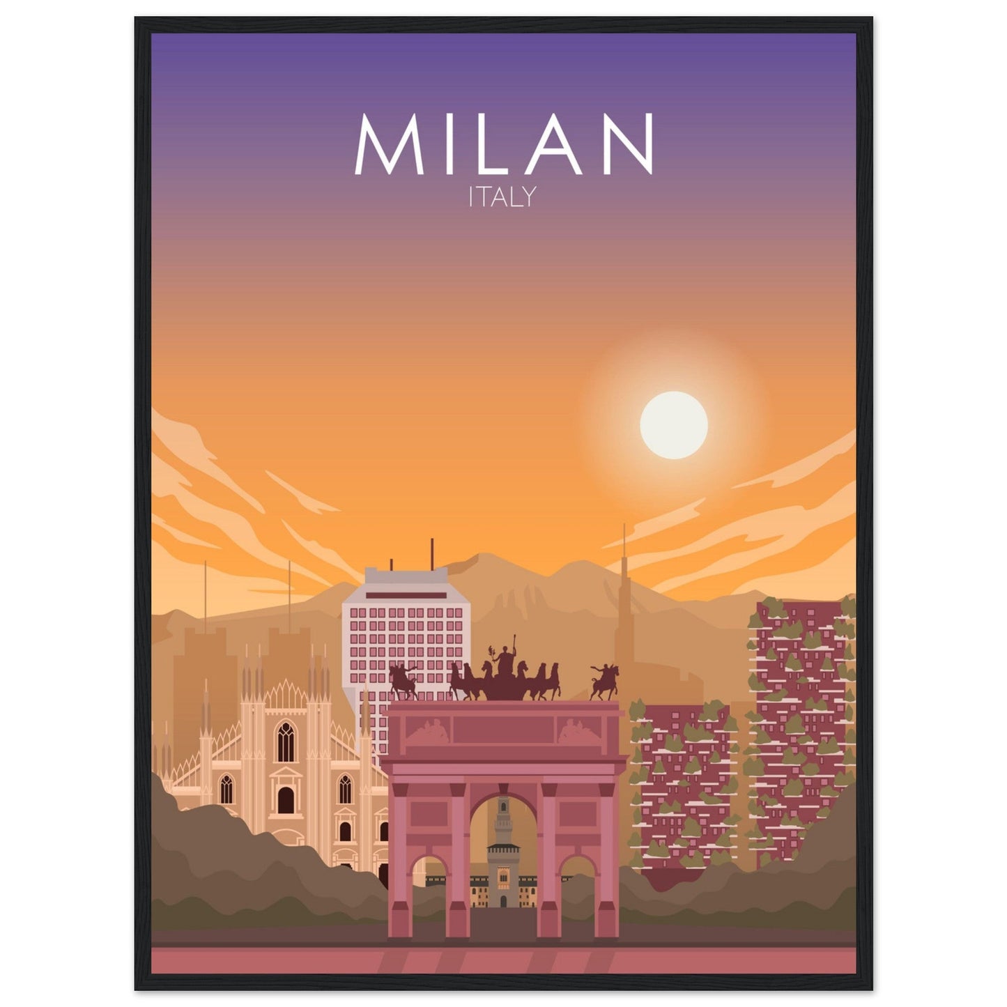 Milan Poster | Milan Wall Art | Milan Sunset Print