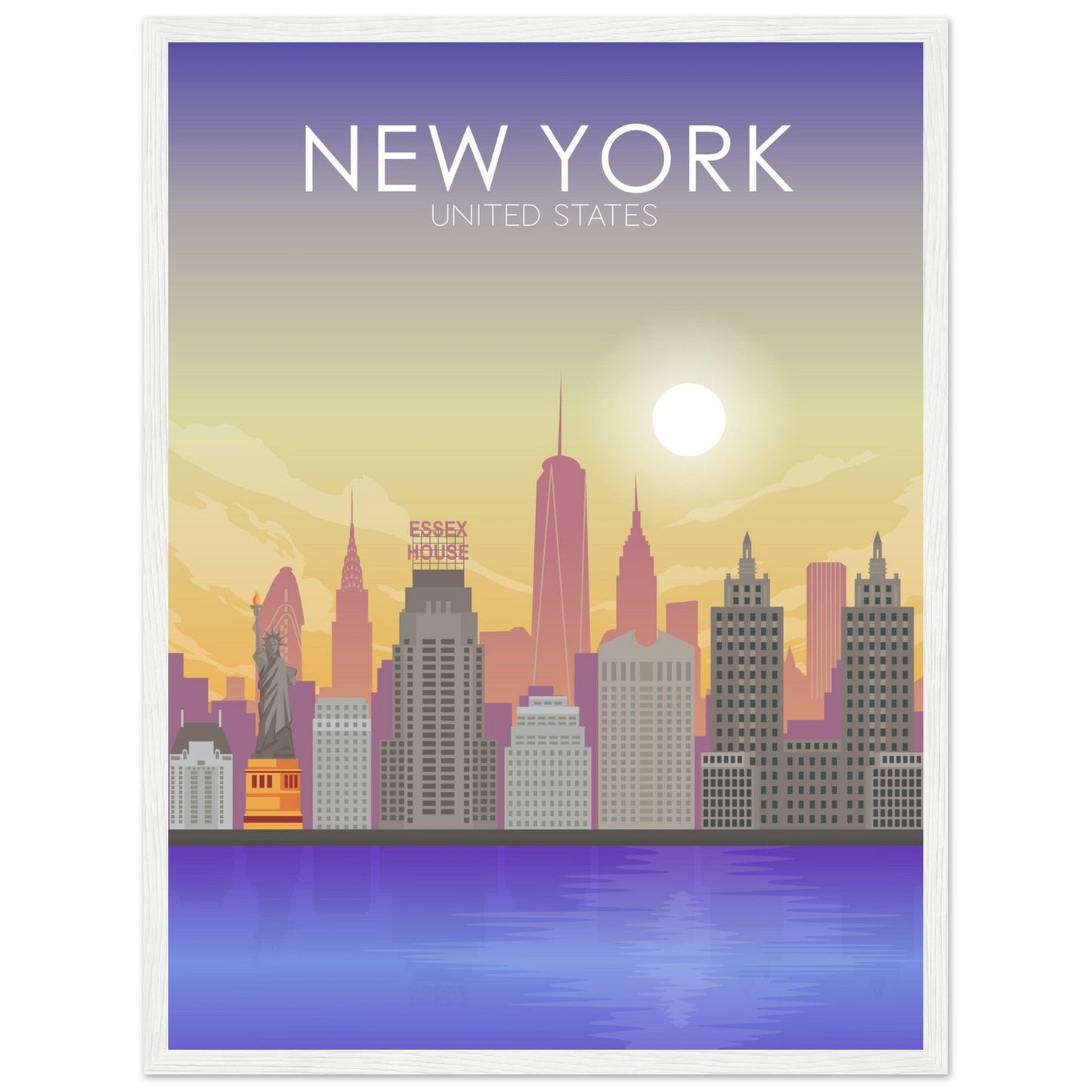 New York Poster | New York Wall Art | New York Sunset Print