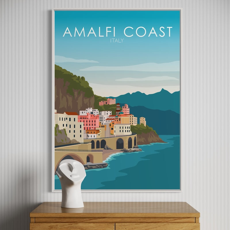 Amalfi Coast Daytime Poster | Amalfi Coast Daytime Print | Amalfi Coast Daytime Wall Art
