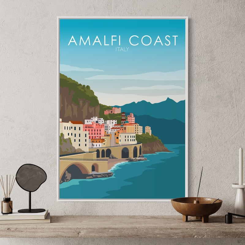 Amalfi Coast Daytime Poster | Amalfi Coast Daytime Print | Amalfi Coast Daytime Wall Art