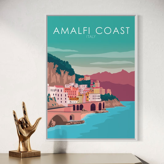 Amalfi Coast Pastel Poster | Amalfi Coast Pastel Print | Amalfi Coast Pastel Wall Art