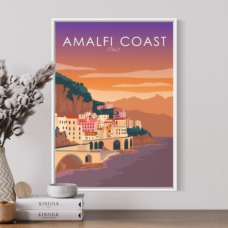 Amalfi Coast Sunset Poster | Amalfi Coast Sunset Print | Amalfi Coast Sunset Wall Art