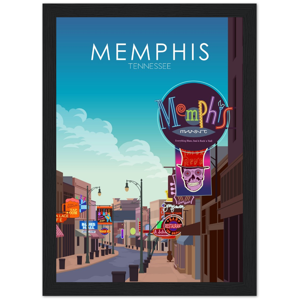 Memphis Poster | Memphis Wall Art | Memphis Daytime Print