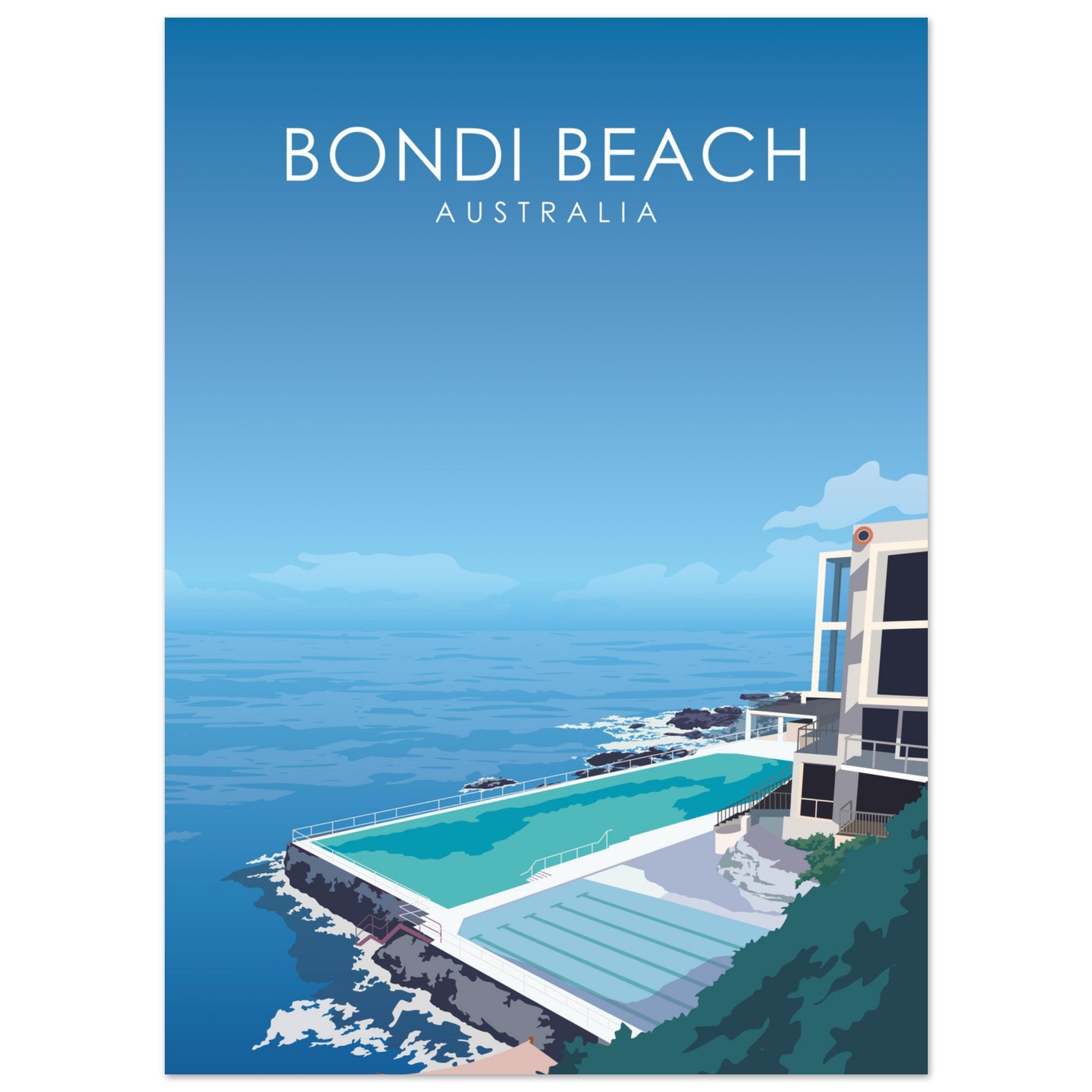 Bondi Beach Poster | Bondi Beach Wall Art | Bondi Beach Daytime Print ...