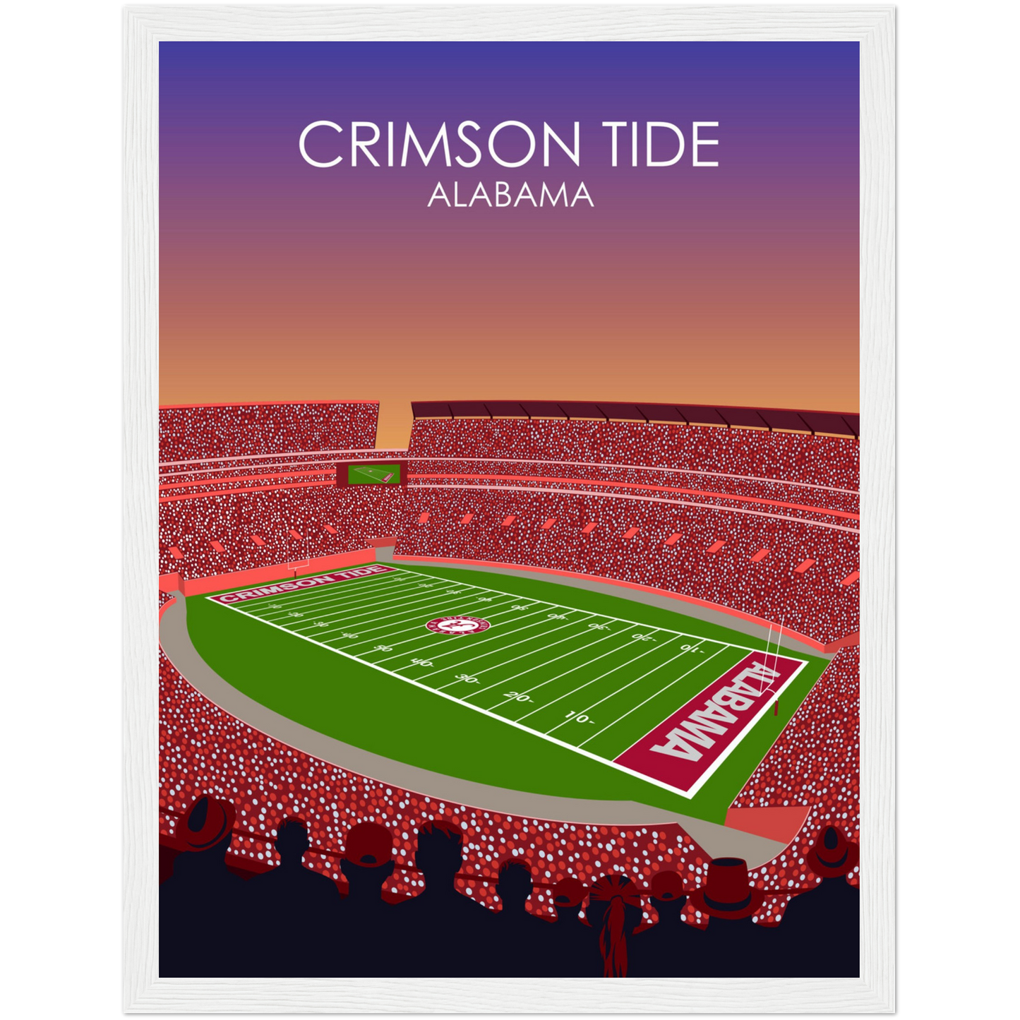 Crimson Tide | Bryant Denny Poster | University of Alabama College Football Stadium Print