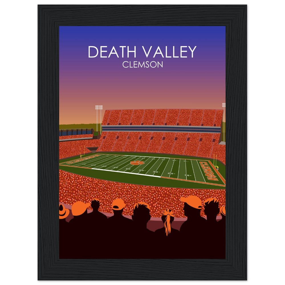 Clemson Tigers Stadium Poster | Frank Howard Field at Clemson Memorial Stadium 'Death Valley' Print