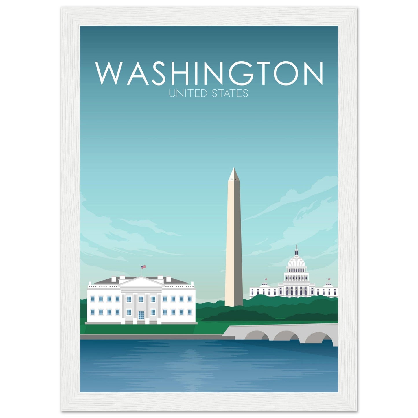 Washington Poster | Washington DC Wall Art | Washington DC Daytime Print