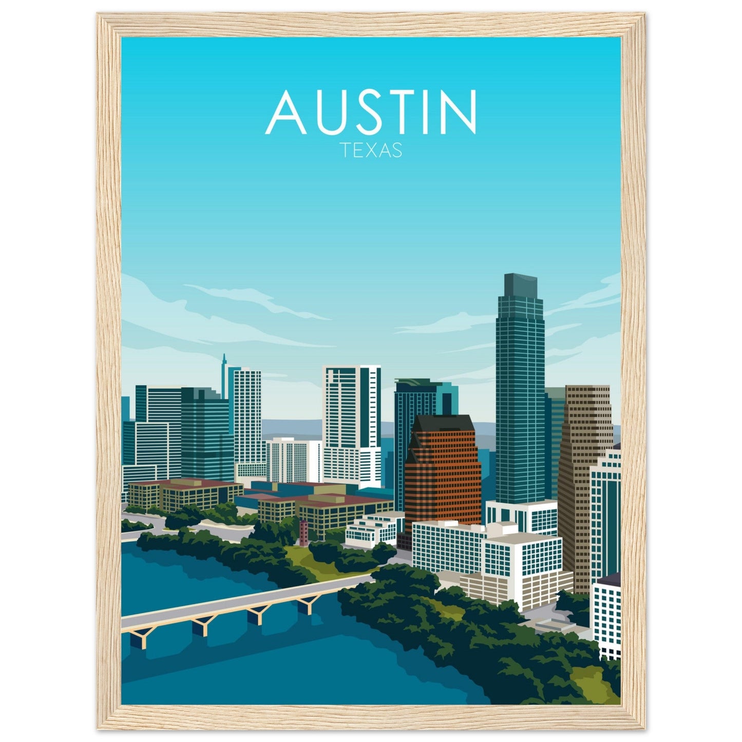 Austin Poster | Austin Wall Art | Austin Daytime Print