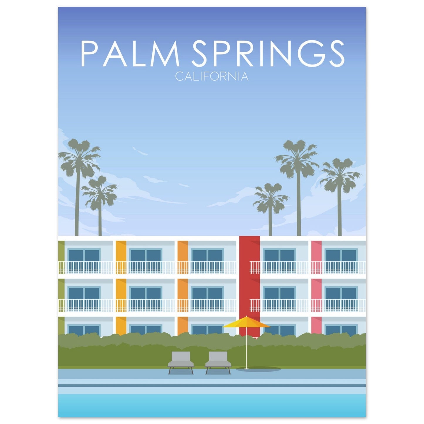 Palm Springs Poster | Palm Springs Wall Art | Palm Springs Daytime Print