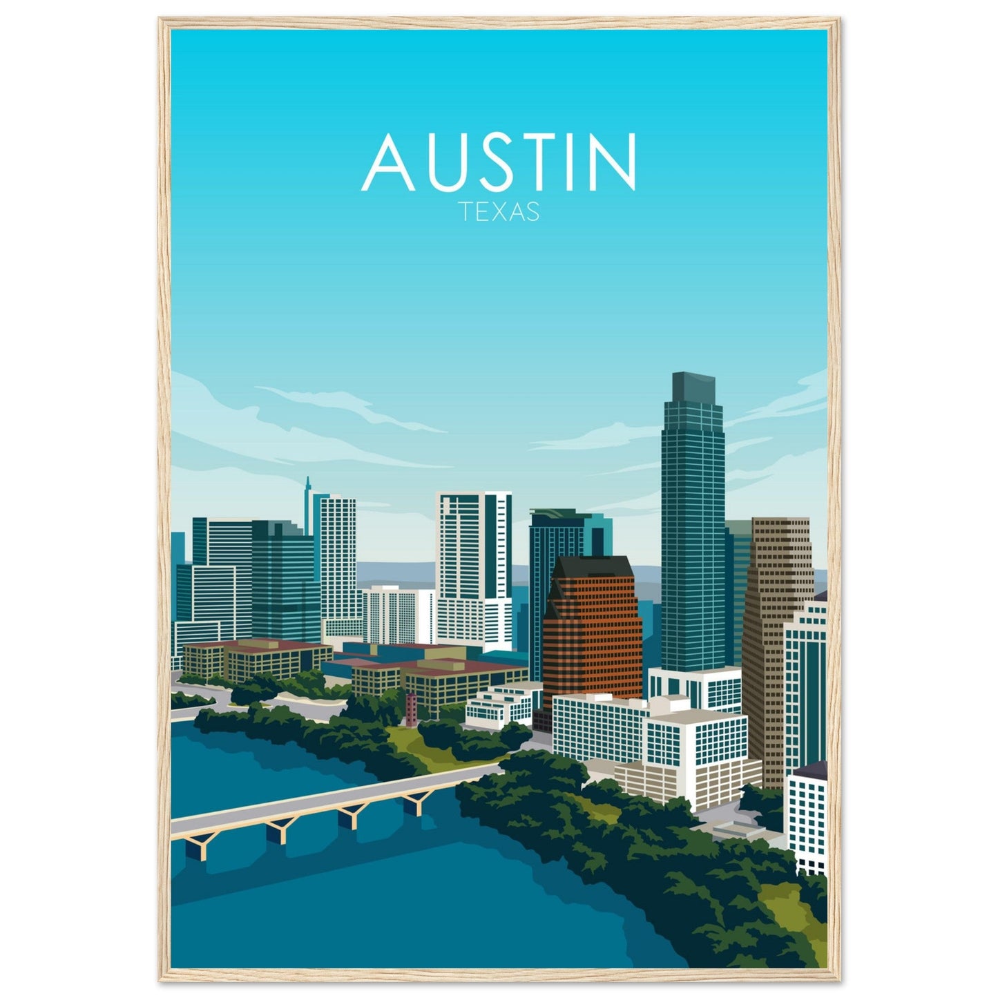 Austin Poster | Austin Wall Art | Austin Daytime Print