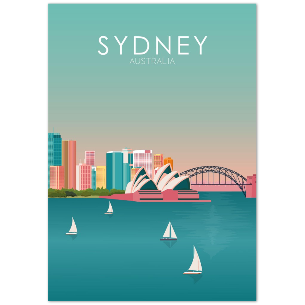 Sydney Poster | Sydney Wall Art | Sydney Pastel Print