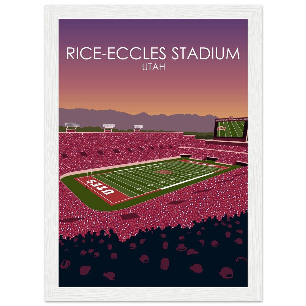 Rice-Eccles Stadium Poster | University of Utah College Football Stadium Print