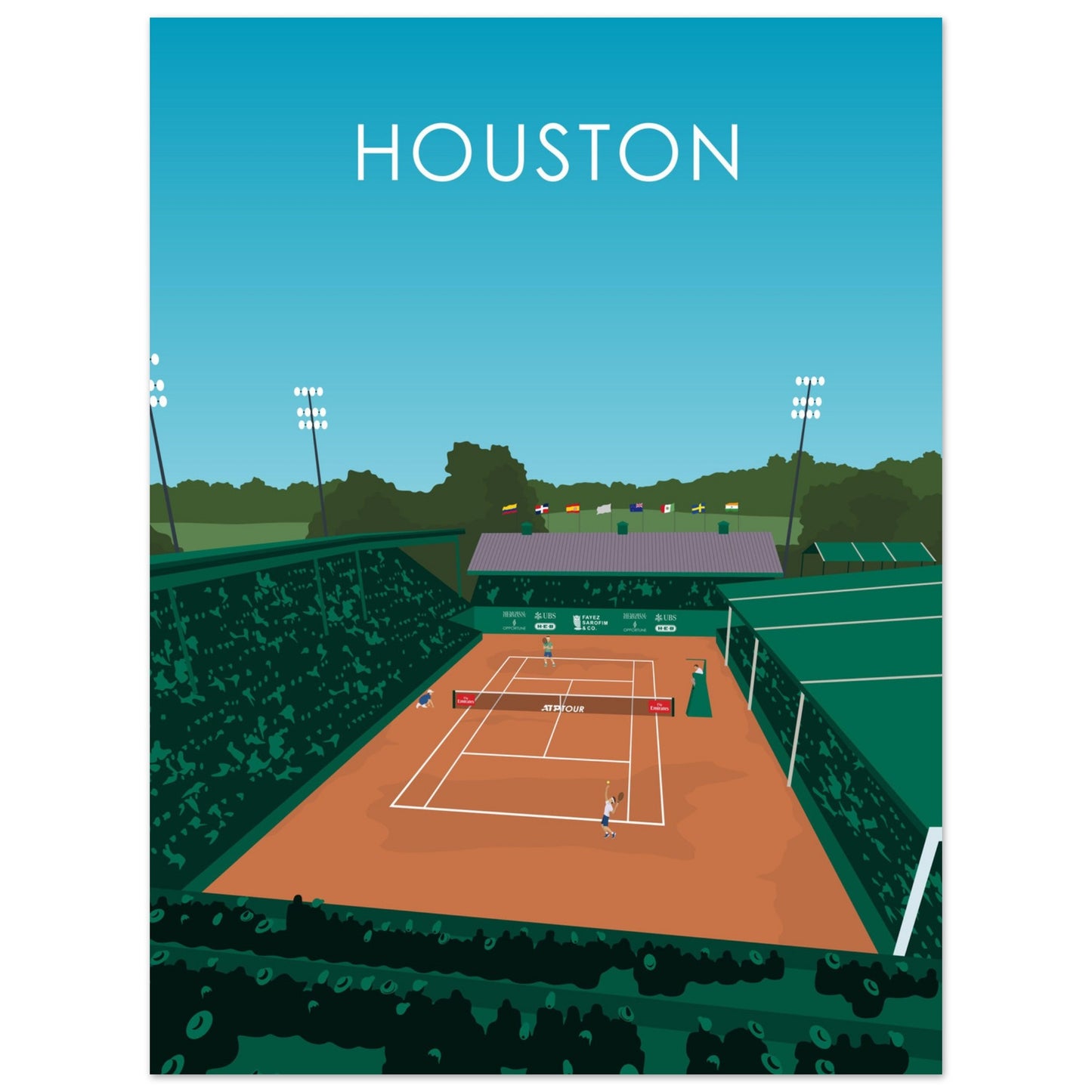 Houston ATP Tennis Stadium Poster