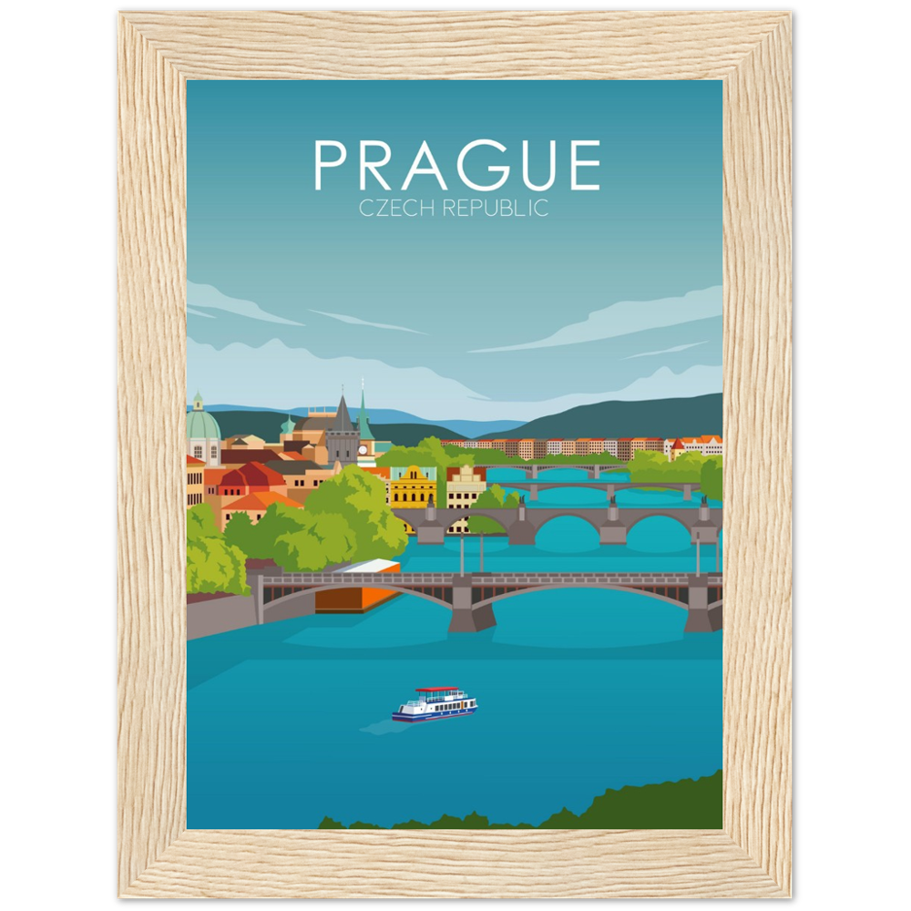 Prague Poster | Prague Wall Art | Prague Daytime Print